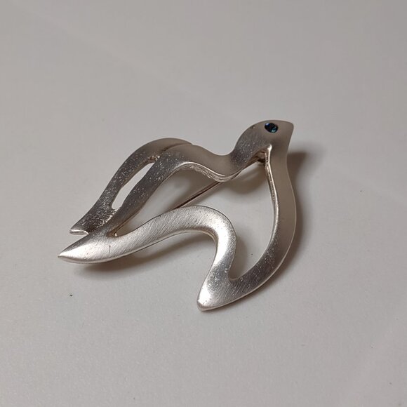 Silver Tone Metal Bird Brooch - Picture 2 of 8